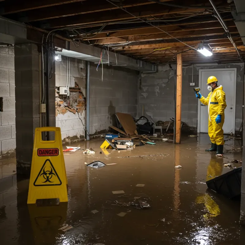 Flooded Basement Electrical Hazard in Knightstown, IN Property